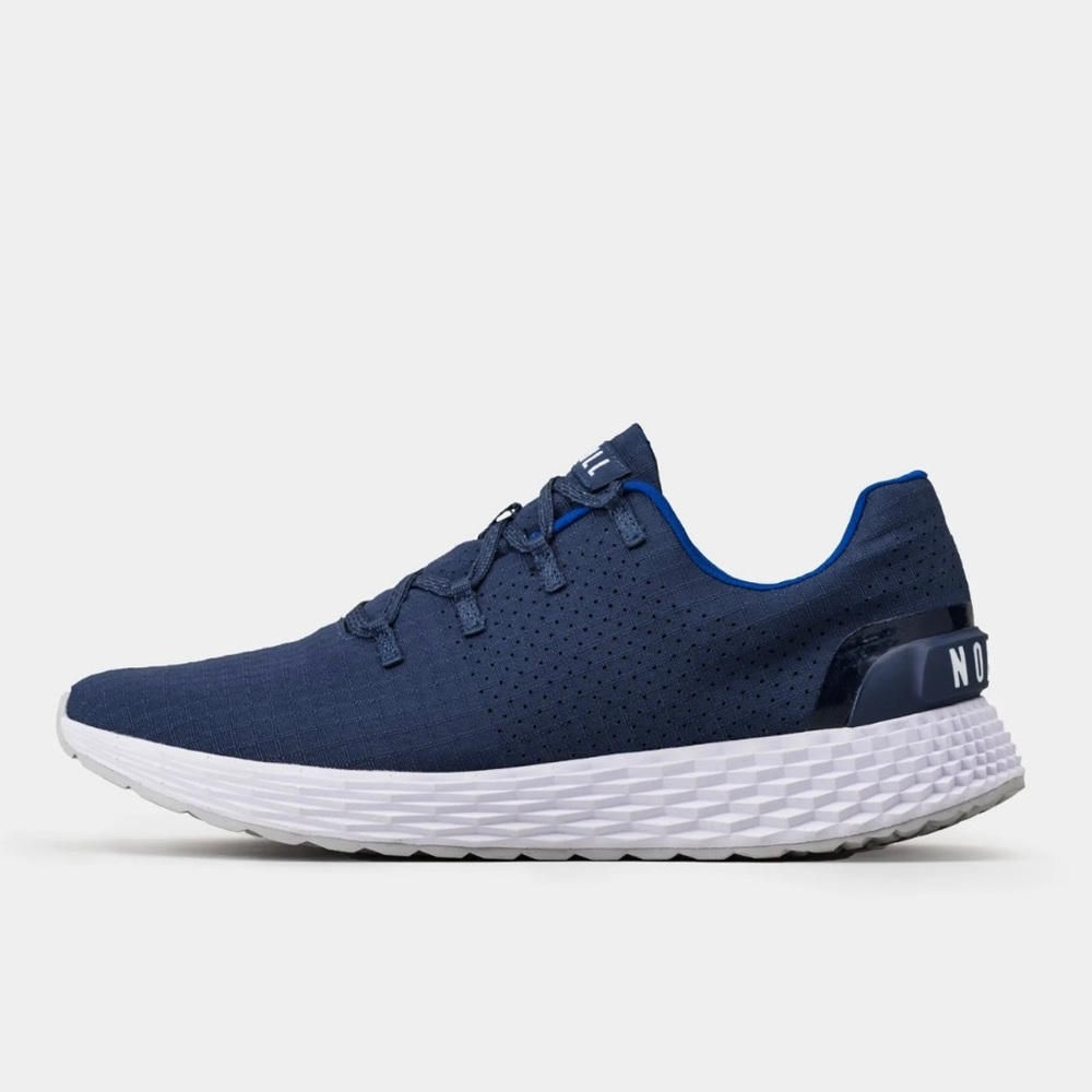 NoBull mens 8.5 Balsam blue ripstop runner low top lightweight gym running shoes